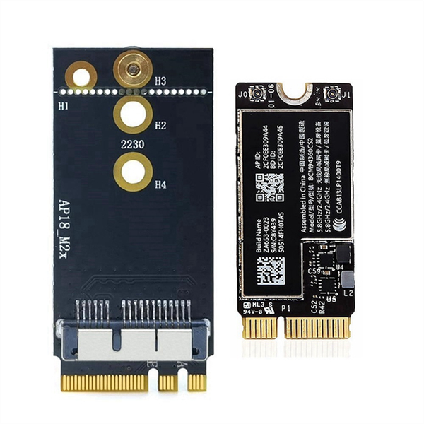 BCM94360CS2 Dual Band Wifi Card + NGFF M.2 Key A/E Adapter Card