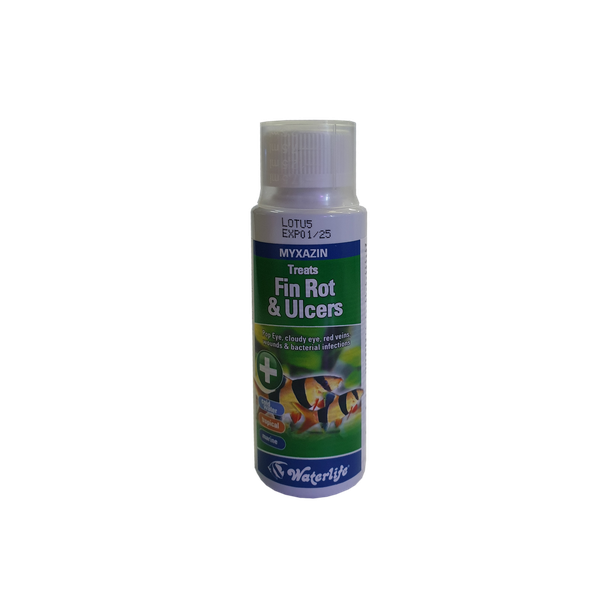 Waterlife Myxazin Treats Fin Rot and Ulcers 100ml