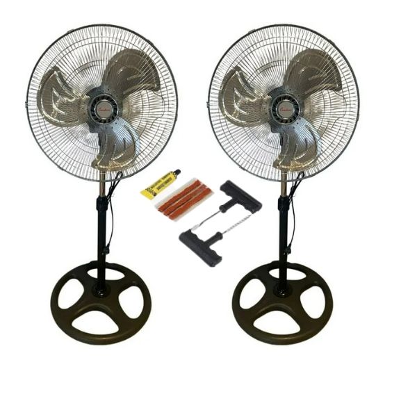 Pack of 2 - 18 Inch Energy Saving Fan With Tire Repair Kit