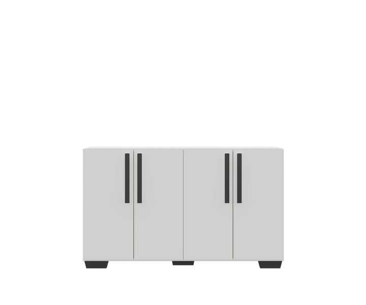 Buffet 4 Doors White +Square Feet Kit Black image