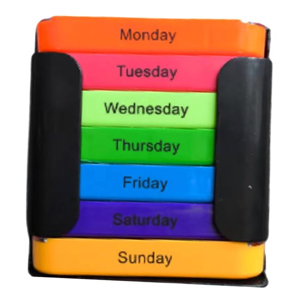 Home Weekely Detachable Pill Daily Dose Storage Organiser(12cm) Multicolor