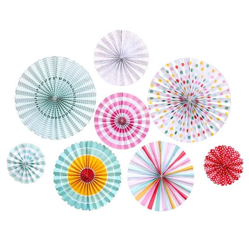 Paper Fan Decoration Set Dots and Stripes (Pastel) Shop Today. Get