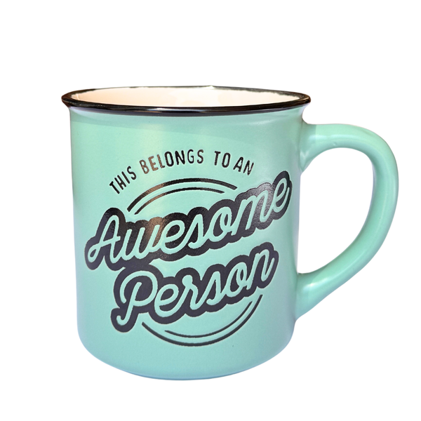 Manly Mug - Awesome Person - Aqua