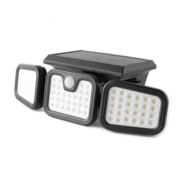 Solar Motion Sensor Light 3 Adjustable Heads 270° Wide Illumination
