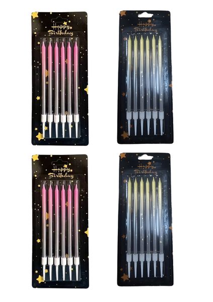 4 Pack Ombre Glitter Birthday Celebration Cake Candles Party Decoration