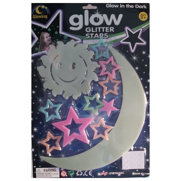 Glow in The Dark Stars, Sun, Moon Sticker Pack - 11 Pieces