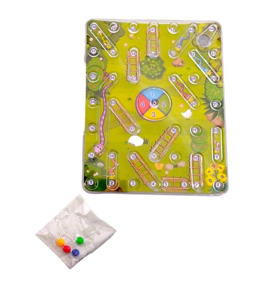 Game on! Snakes &amp; Ladders Board Game - Small and Compact for Travel