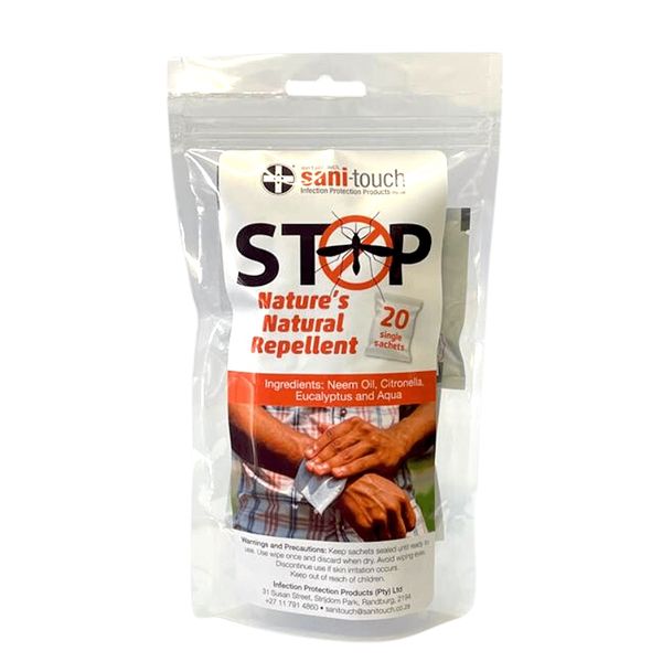Sani-Touch Natural Insect Repellent Wipes (20 Sachets)