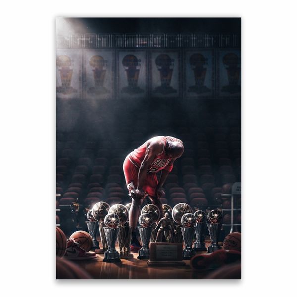 Michael Jordan Trophies Poster - A1