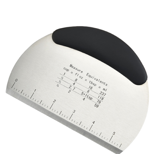 Dough Scraper/Cutter with Black Non-slip Grip Handle
