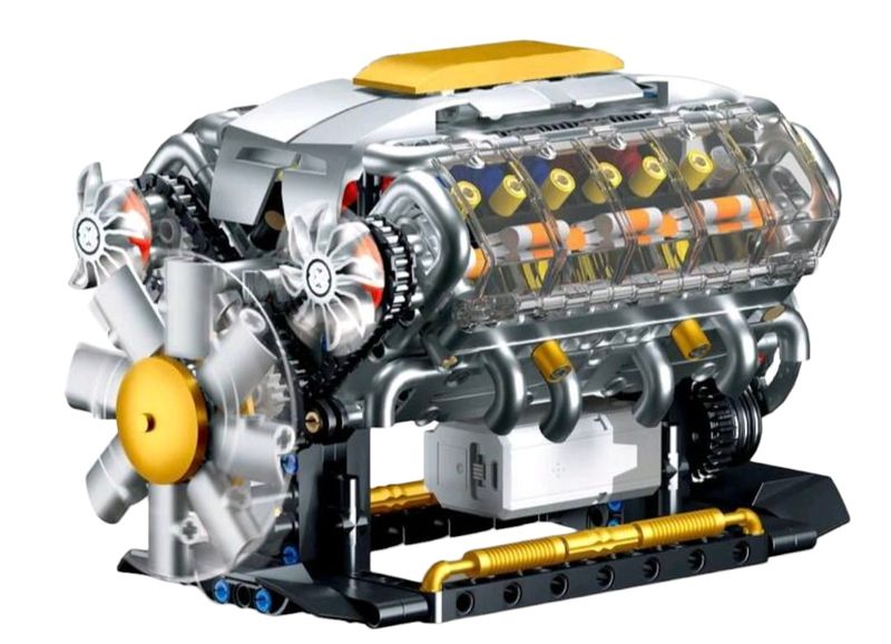 Battery Operated Supercar V8 Engine Building Block Toy - 692PCS