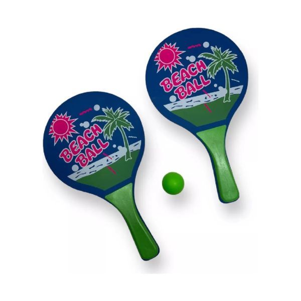 Wooden Beach Tennis Racket Beach Ball Set