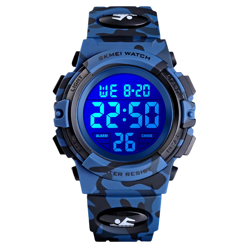 Kids Digital Sports Watch, Waterproof 7 Colorful Led Watches with Alarm