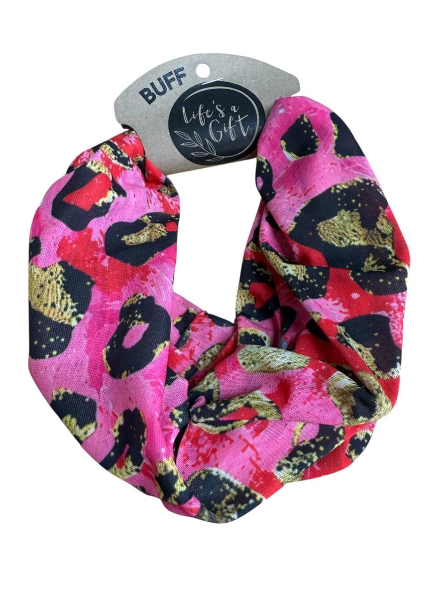 Neck Gaiter - Pink Leopard Print Skin