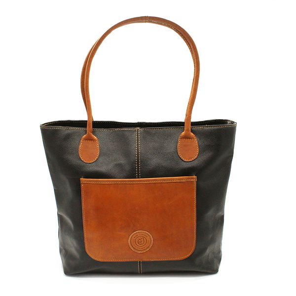 Minx Genuine Leather Claudia Handbag - Black