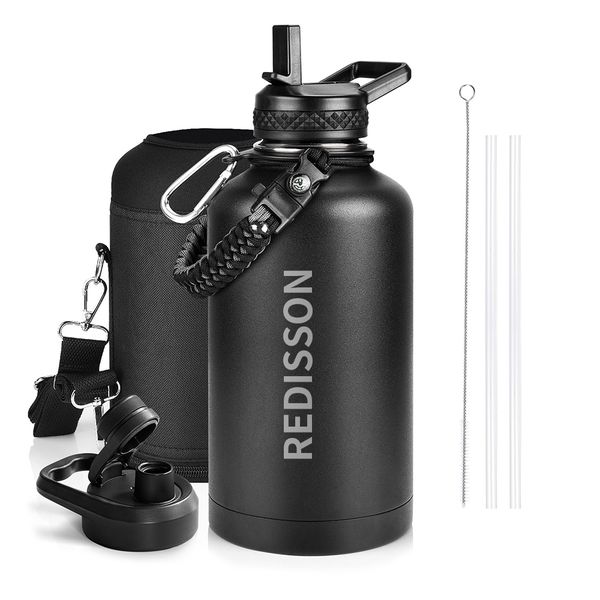 REDISSON 1.9L Stainless Steel Triple Wall LeakProof Water Bottle with Straw