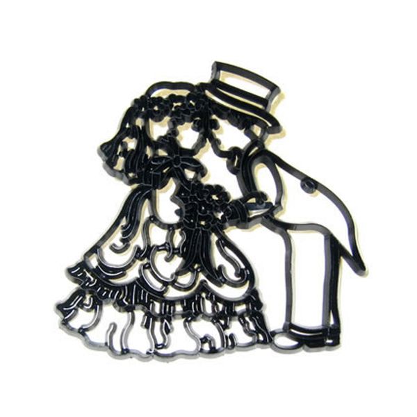 Patchwork Cutters BRIDE &amp; GROOM Wedding Kiss Cake Icing Decorating