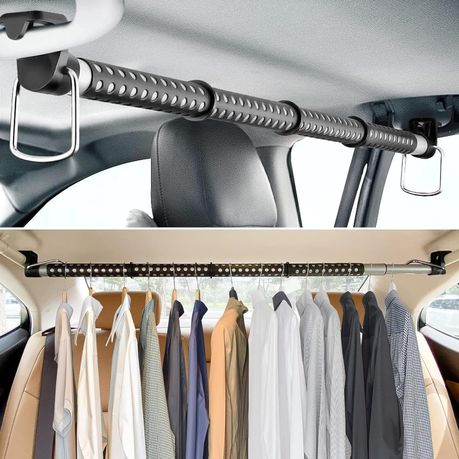 Rubber Car Clothes Hanger deals Bar, Expandable Heavy Duty Car Clothes Rack