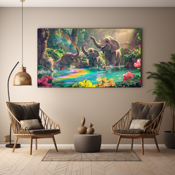 Canvas Wall Art - Elephant Extravaganza - BK0064