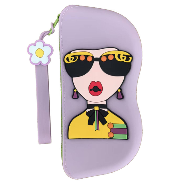 3-Piece Portable Shockproof Cute DIY Silicone Eyeglass Case