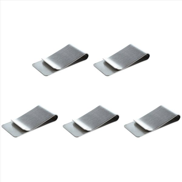 5 Money Clip Stainless Steel Silver
