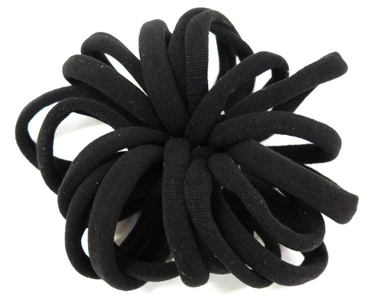 Black Soft Elastic Hair Bands - 36 Piece