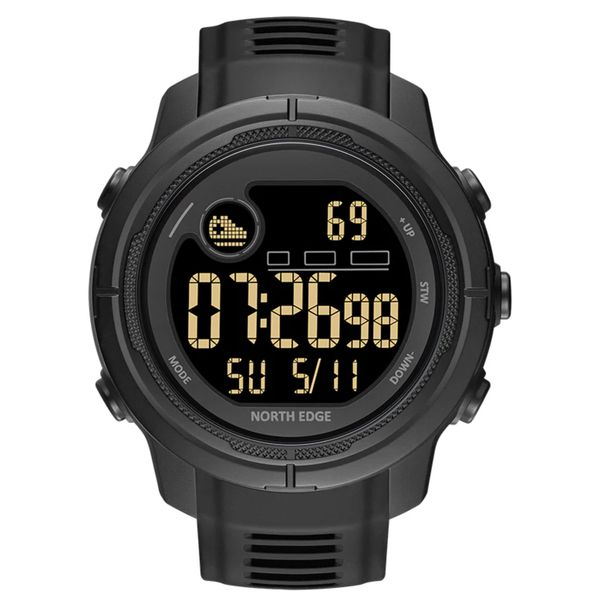 North Edge MARS 5 Multi-Mode TPU Fitness Sports Digital Watch Midnight