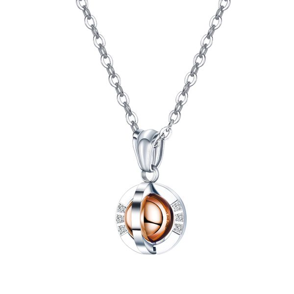 Ladies Gold Rotatable Ball Necklace - NL-GX1617-GO
