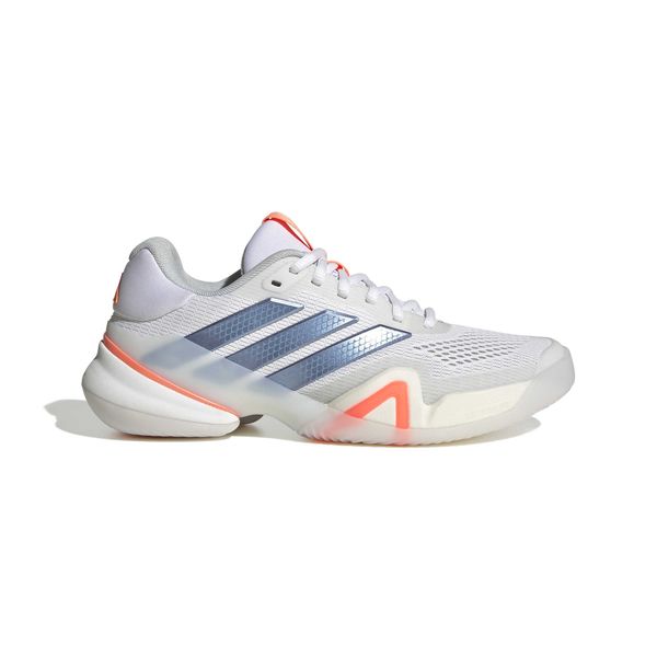 adidas Women's Barricade 14 Tennis Shoes - White/Halo Blue/Orange
