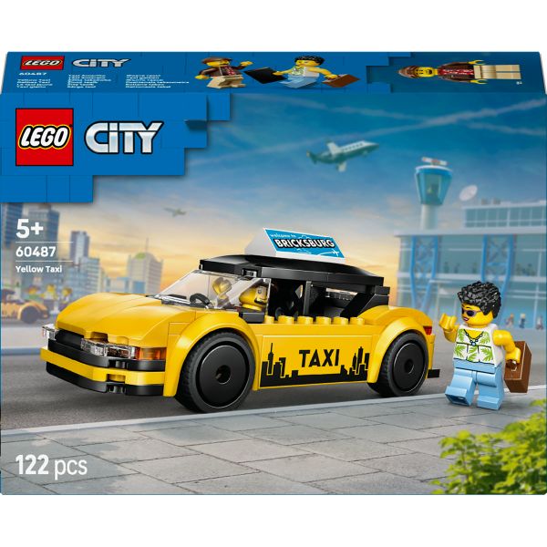 LEGO® City Yellow Taxi - Model Car Kit with 2 Minifigures 60487