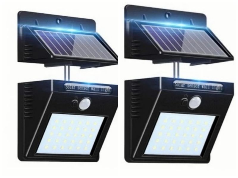 Waterproof Solar Sensor Outdoor Wall Lamp with Detachable Panel 30LED 2PCS