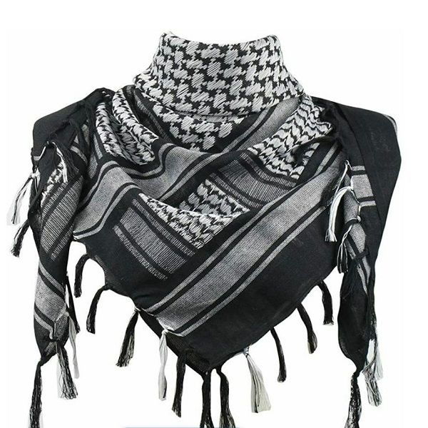 Men Black, White Cotton Scarf