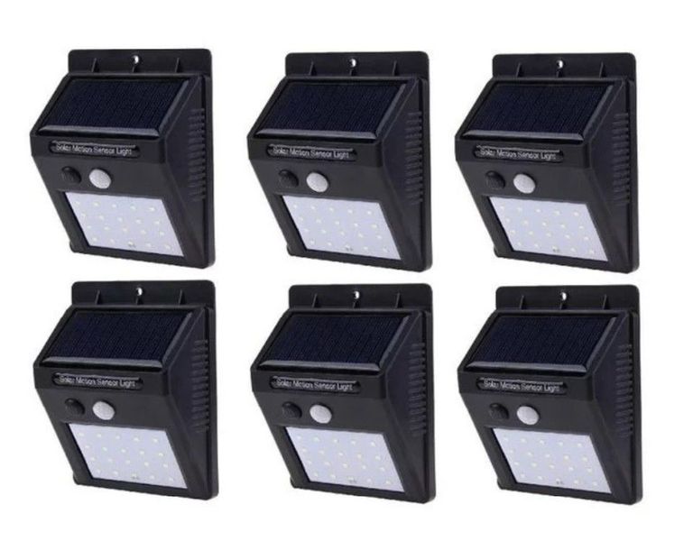 Set of 6 PIP Motion + CDS Night Sensor Solar LED Wall Light
