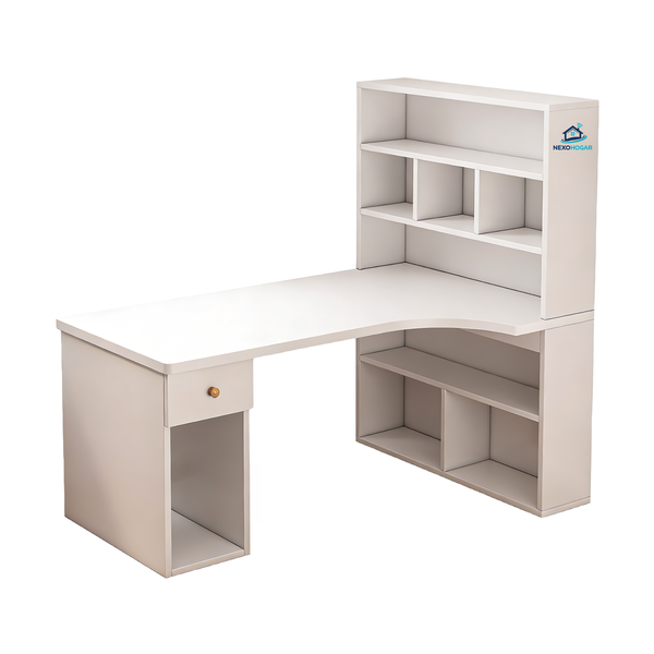 NEXOHOGAR Office Decor Wooden L-Shaped Ergonomic Sedentary Computer Desk