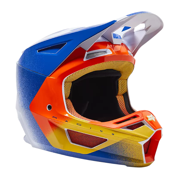 Fox V2 Rkane Orange/Blue Helmet