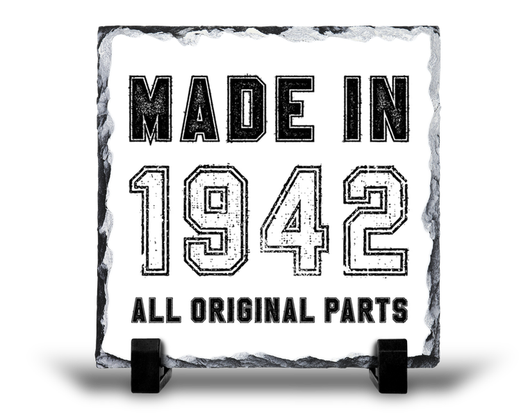 Made In 1942 All Original Parts 80th Birthday Gift Rock Slate