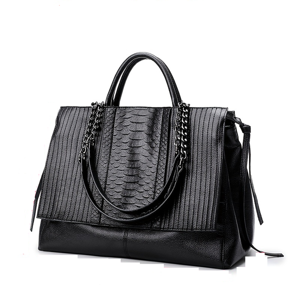 Crocodile Embossed Handbag, Large-Capacity Crossbody Bag