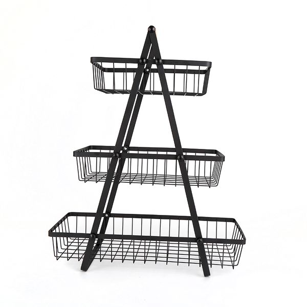 Wire and Wood 3 Tier Fruit Basket