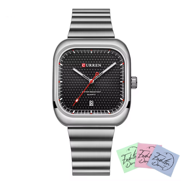 Curren - Men Fashion Stainless Steel Strap Watch - Silver Strap, Adjustable