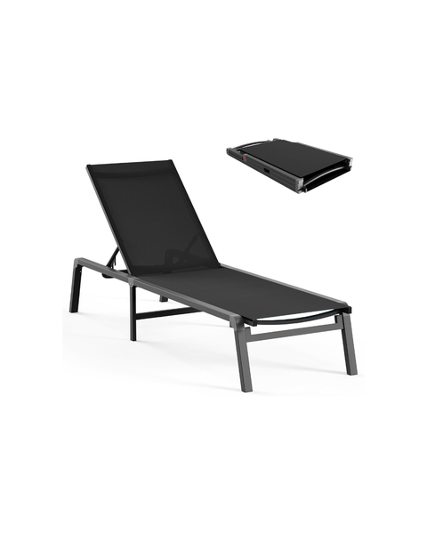 SunEasy Folding Sun Lounger. 3- Position Adjustable Reclining Chair