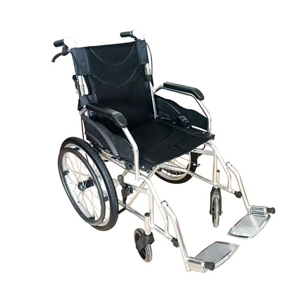 Lightweight Foldable Aluminium Wheelchair with Dual Brakes &amp; Mesh Seat