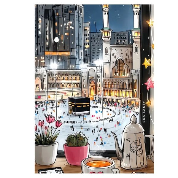 Makkah Cartoon - A1 Poster
