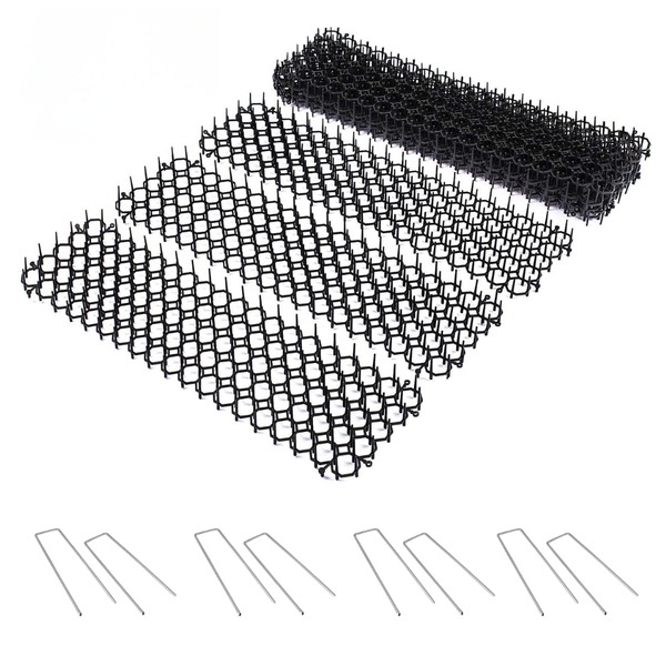 12 Pack Indoor &amp; Outdoor Cat Deterrent Mats with Garden Staples 49×13cm