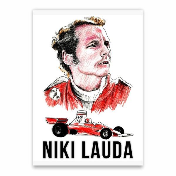 Niki Lauda Drawing Poster - A1