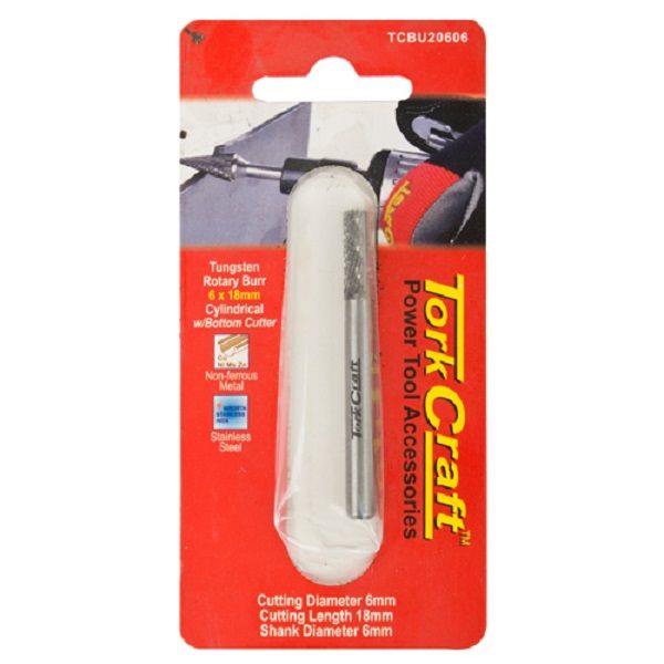 Tork Craft - Rotary Burr Tungsten 6x18x6mm - 3 Pack