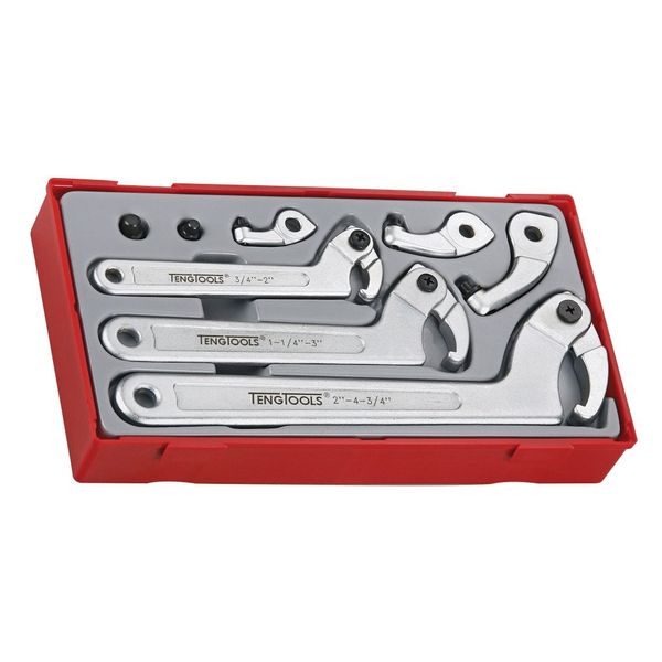 TengTools - Hook and Pin Wrench Set, 8 Piece - TTHP08