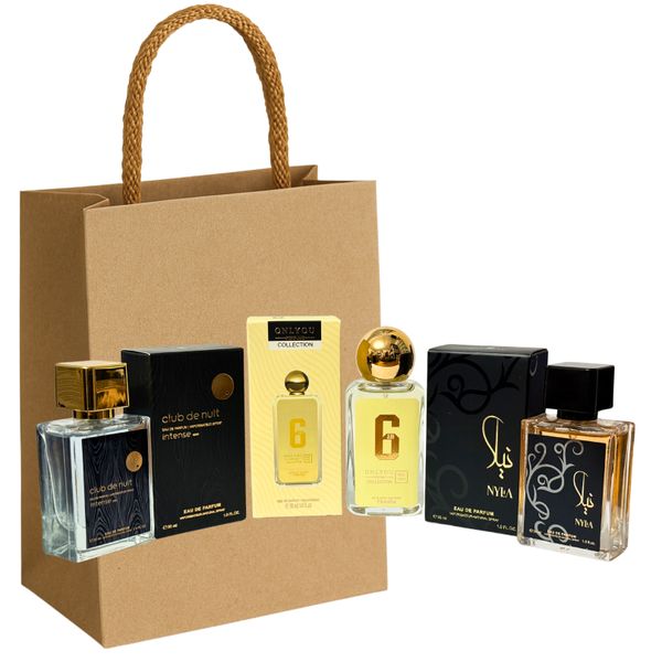 Men's Perfume Set | CND Intense, Onlyou No. 8161 &amp; Nyla with Bag