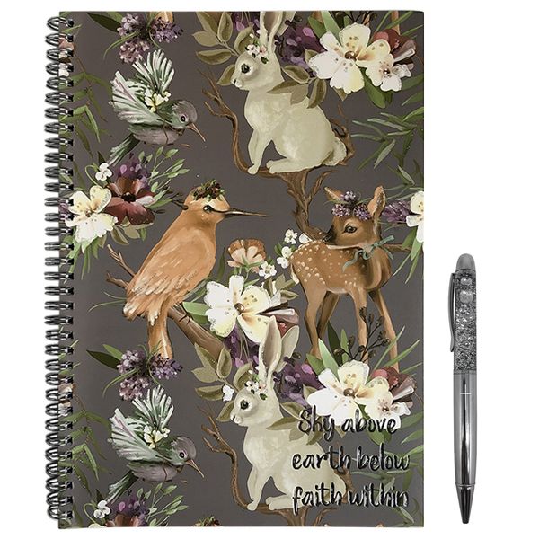 SOKHO Christian Inspired Gifting Girls A4 Glitter Notebook Journal and Pen