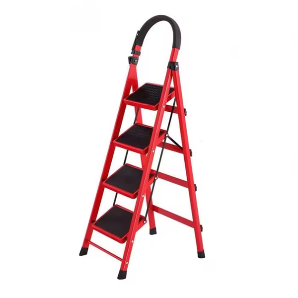 4-Step D-Shaped Household Iron Ladder