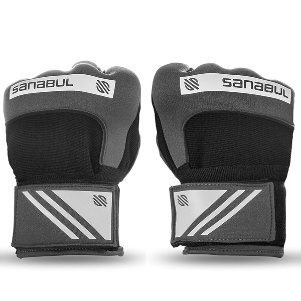Sanabul Gel Quick Boxing Hand Wraps - Silver &amp; Black